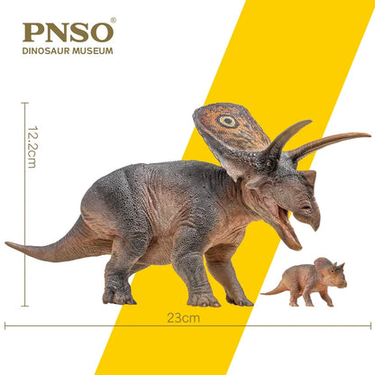 PNSO Aubrey the Torosaurus & the Suborder Ceratopsia Figure Dinosaur Museum Model Collector Animal Scientific Art Exhibition