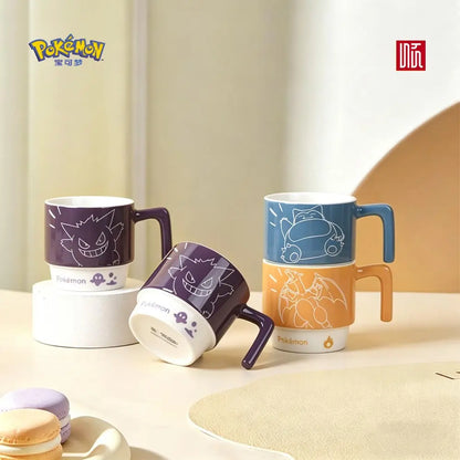 Pokémon Licensed Cartoon Ceramic Mugs Stackable Coffee Milk Tea Cups Kids Coffee Cups Breakfast Milk Juice Cup