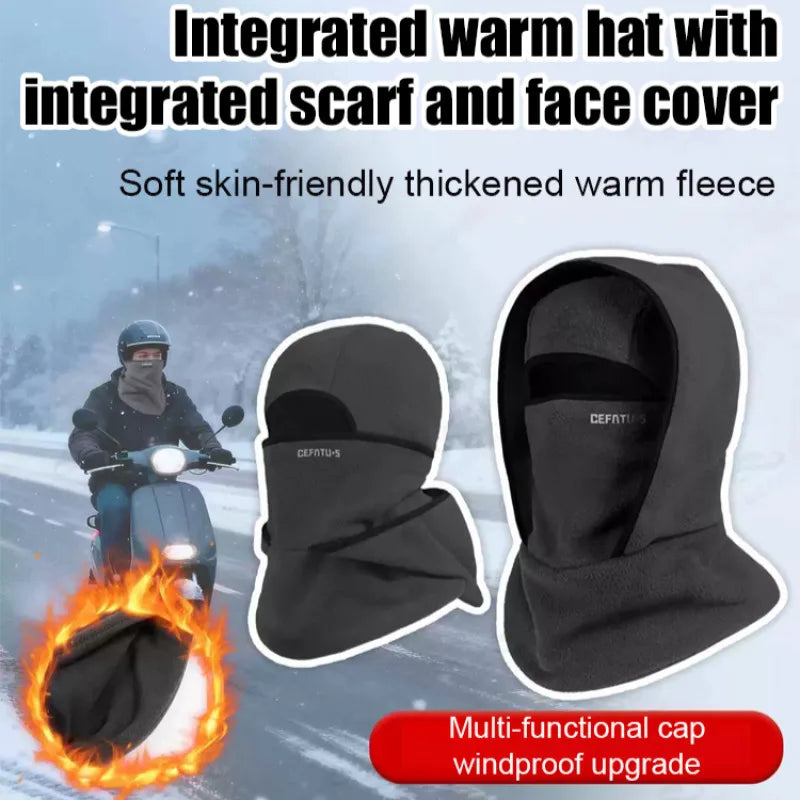 Windproof Cold-Proof Outdoor Mask, Winter 2-in-1 Hat & Neck Warmer,Ski Cycling Sports Balaclava,Soft Warm Breathable,for