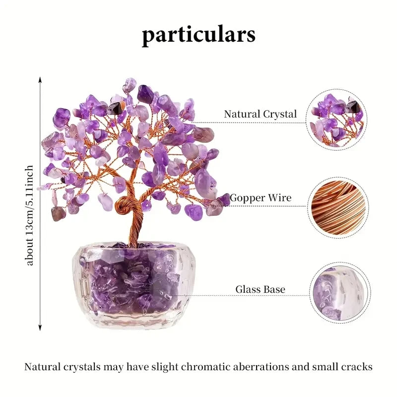 Natural Crystal Fortune Tree Feng Shui Tree of Life Decor  Home/Office Decoration, Housewarming/Wedding/Birthday GiftHousewarmin