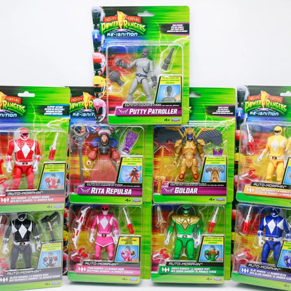 Mighty Morphin Power Rangers Re-Ignition Black Red Blue Ranger Mastodon Rita Repulsa Pterodactyl Action Figure Collectible Toys