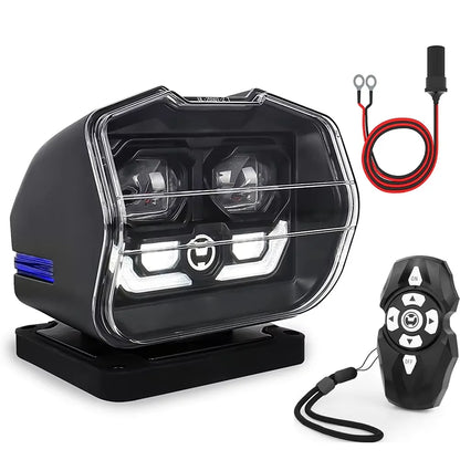 POVTOR High Brightness Rotate Remote Control Search Light with DRL For Fishing Marine Boat Off-Road SUV