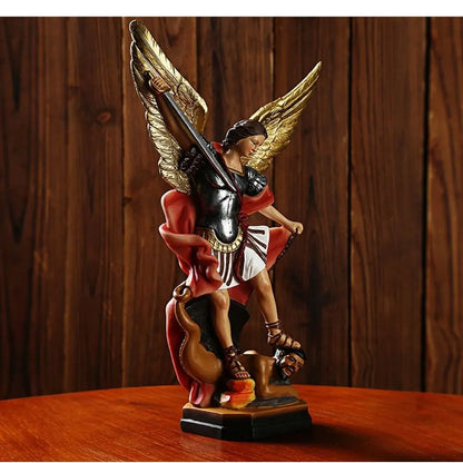 Classical Saint Milka Angel Statue Saint Milka Angel Handmade Killing Demon God Sculpture Resin Swords Angel Religious Statue