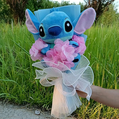 Cartoon Winnie the Pooh Pig Plush Bouquet Handmade Flower Bouquet Plush Doll Wedding Graduation Valentine Christmas Birthday Gif