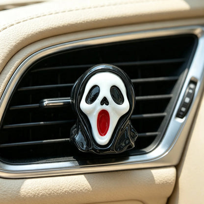 Three-piece Set Car Air Vent Fragrance Ornaments, Halloween Pumpkin Ghost Car Air Freshener Vent Clip, Horror Face Auto Interior