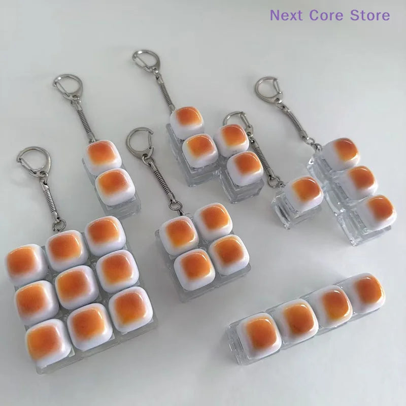 [NC]1PC Caramel Bread Keyboard Stress Relief Button Light Keycap Backpack Pendant Keychain For Office Adult Accessory[NC]