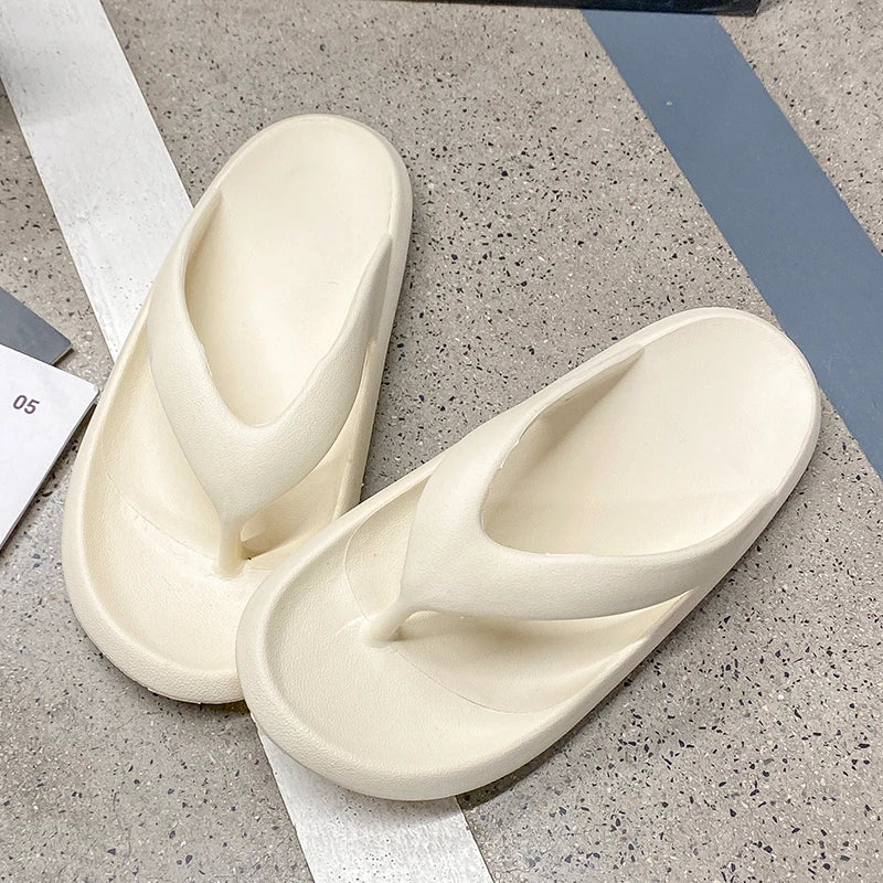 Women's Classy Flip-Flops for Women, Summer Flip-Flops for Beach Couples, New Thick-Soled Outer Wear Sandals for Men, Bathroom Bathing Non-Slip Slippers