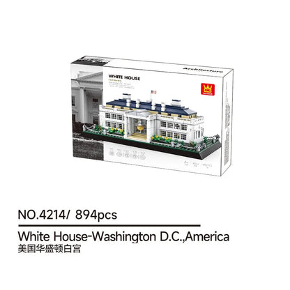 WANGE City Architecture Sydney Opera Santorini Building Blocks Chamartin Stadium Mosque Assembled Model Collection Toys For Gift