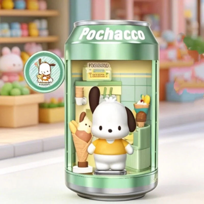 Anime Sanrio Character Soda Can Assembly Series Blind Box  Anime Figure Cinnamoroll Hello Kitty Kuromi My Melody Collect Gift