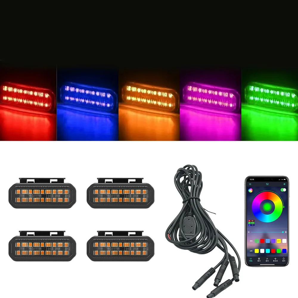 For Toyota Land Cruiser Prado LC250 LED Grille Light Front Bumper Safety Warning Signal Lamp With Wiring Harness
