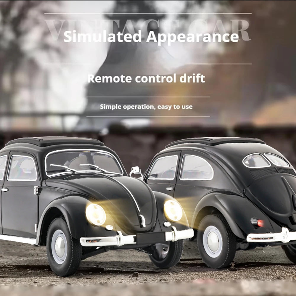 1/16 Full Scale Classical RC Car D62mini Remote Control Car Retro Beetle 1950 Climbing Vehicle Simulation Model Toy For Children