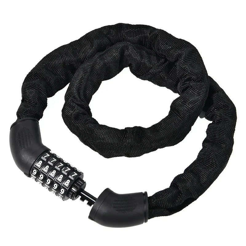 Motorcycle Chain Lock Electric Vehicle Anti-Theft 5 Digit Code Combination Security Lock Mount Bike Iron Chain Lock