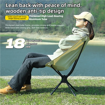 TINSOL 2026 New Portable Outdoor Detachable Swivel Chair Camping Folding Chair Backpacking Lightweight Seat with Fishing Tote