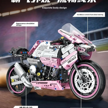 M1000RR Motorcycle Is Compatible with Lego Building Block Machinery Group, and It Is Difficult To Assemble Toy Locomotive Model.