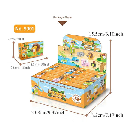 12-in-1 City Creativity Jungle Animals Zoo Insect Spider Dragonfly Ladybug Bee Model Building Blocks Bricks Collectible Toys