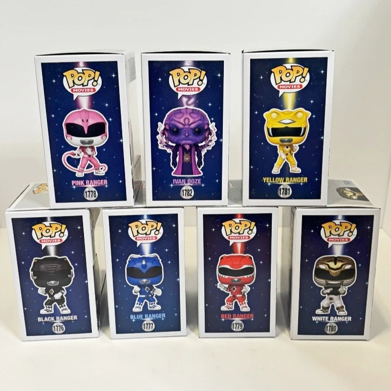 Funko Pop! Mighty Morphin Power Rangers Red Black Yellow Blue Pink Ranger Lvan Ooze Ninja MegaZord Figure Collectible Model Gift