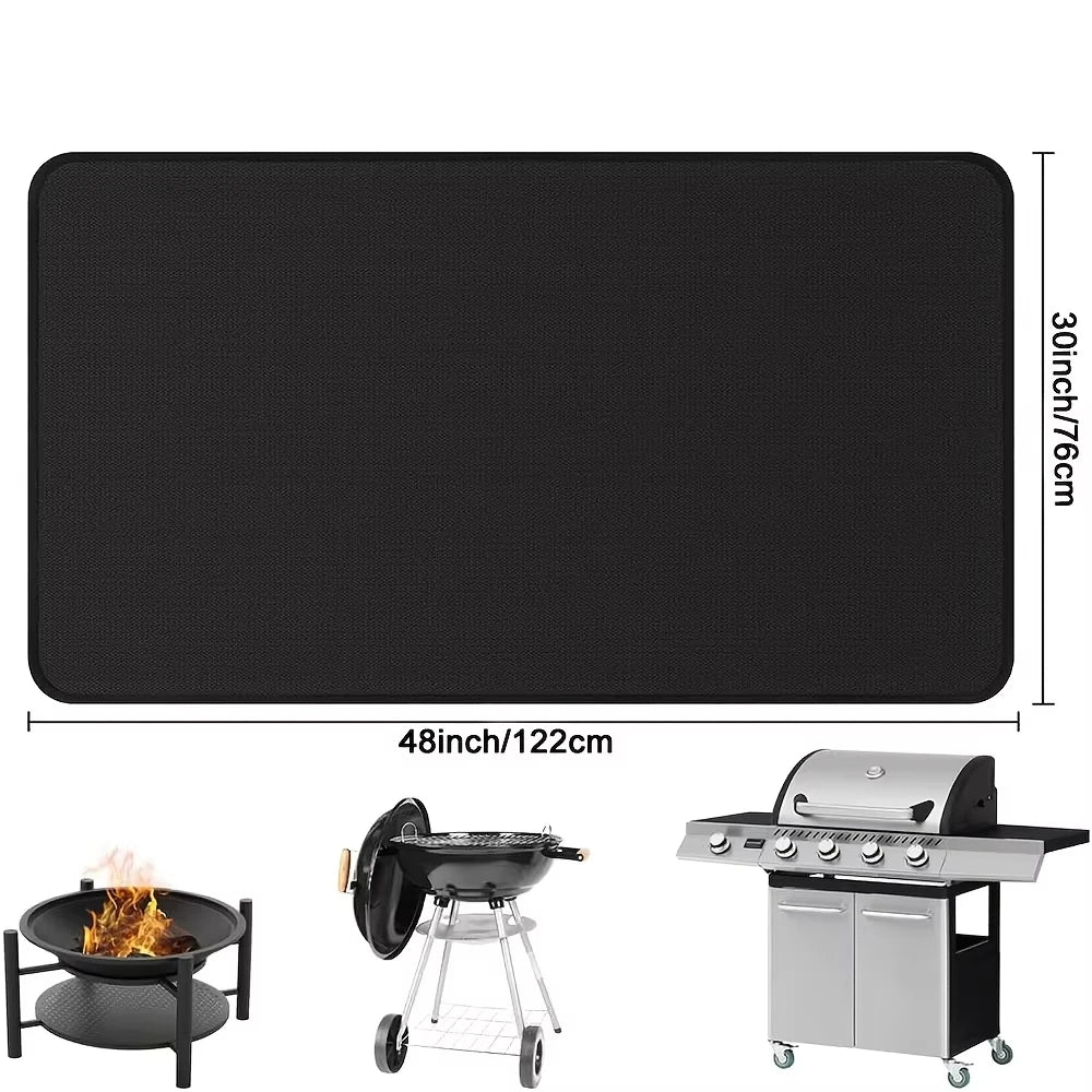 Outdoor Barbecue Pad for Protecting Wooden Floors Heat Resistant Fire Pit Mat, Flame Retardant Pad
