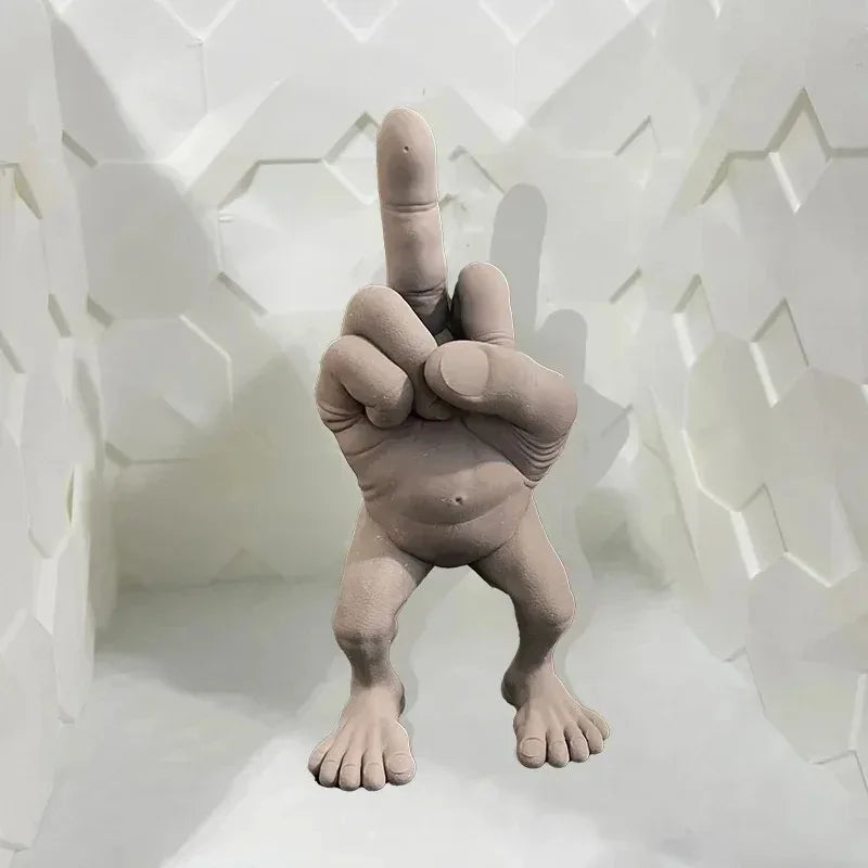 Middle Finger Figure With Legs Office Desk Resin Ornaments Creative Funny Middle Finger Desktop Decoration