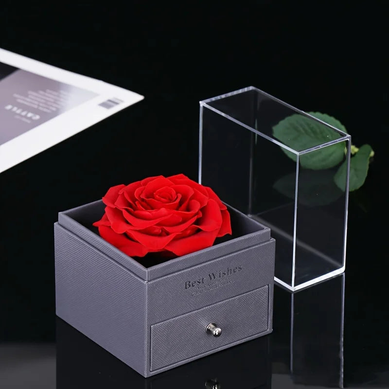 I Love You Forever Necklace With Rose Flower Gift Box For Girlfriend Mother Birthday Romantic Gift 2024 New Fashion Jewelry