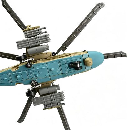 1/72 Scale KA‑52 Alligator Attack Helicopter Building Blocks Model DIY Assemble Military Aircraft Bricks Toy For Boys Collection