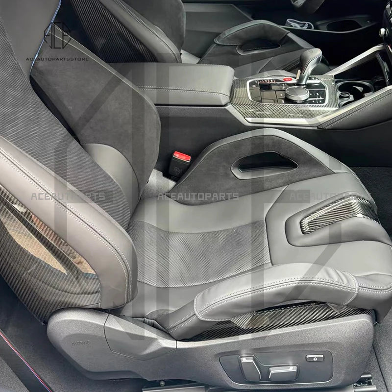 M Carbon Bucket Seat Bolster Genuine Leather Protector For BMW G87 M2 G80 G81 M3 G82 G83 M4 F90 M5 F92 M8