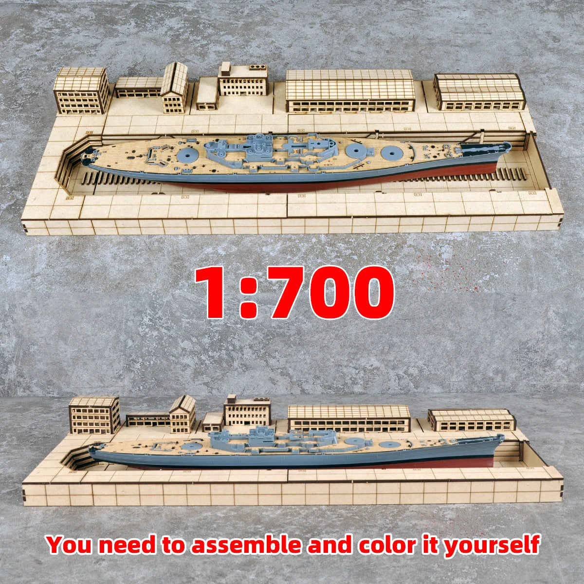 Assembly Architectural Sand Table Navy Yard Naval Base Building Shipyard Dockyard Ship Diorama Miniature Scale Model Kit 1/700