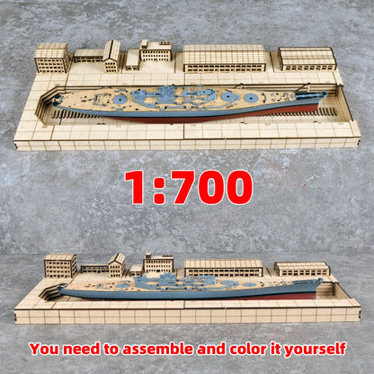 Assembly Architectural Sand Table Navy Yard Naval Base Building Shipyard Dockyard Ship Diorama Miniature Scale Model Kit 1/700