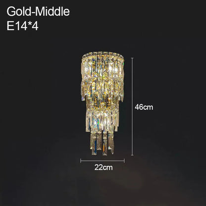 Hotel Lobby Modern Corridor Crystal Wall Lamp Bedroom Staircase Indoor Lighting Villa Duplex Living Room Background Decor Home