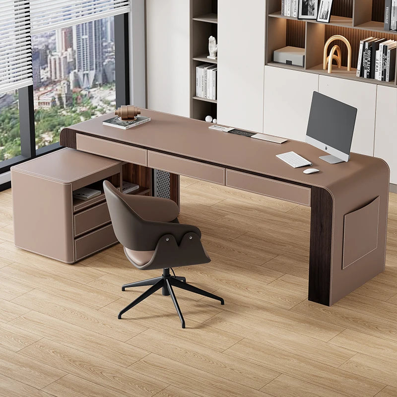 Design Luxury Computer Desks Rectangular Storage Organizer Study Gaming Desk Drawers Bedroom Escritorio Ordenador Furniture