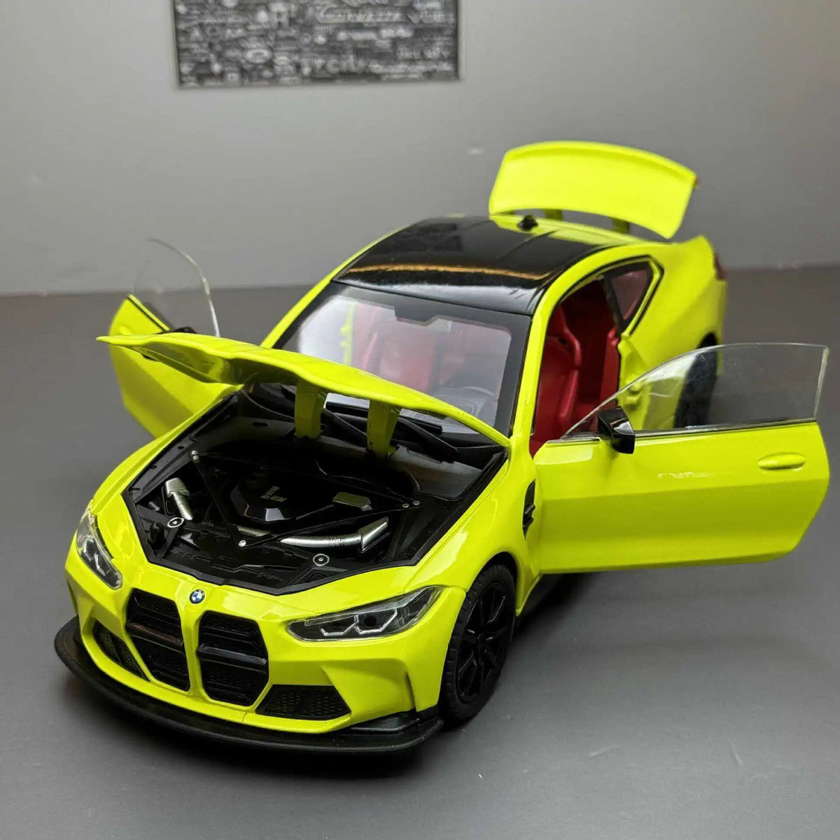 1:24 M4 G82 Coupe Alloy Sports Car Model Diecasts Metal Vehicles Car Model Simulation Sound Light Collection Chlidrens Toys Gift