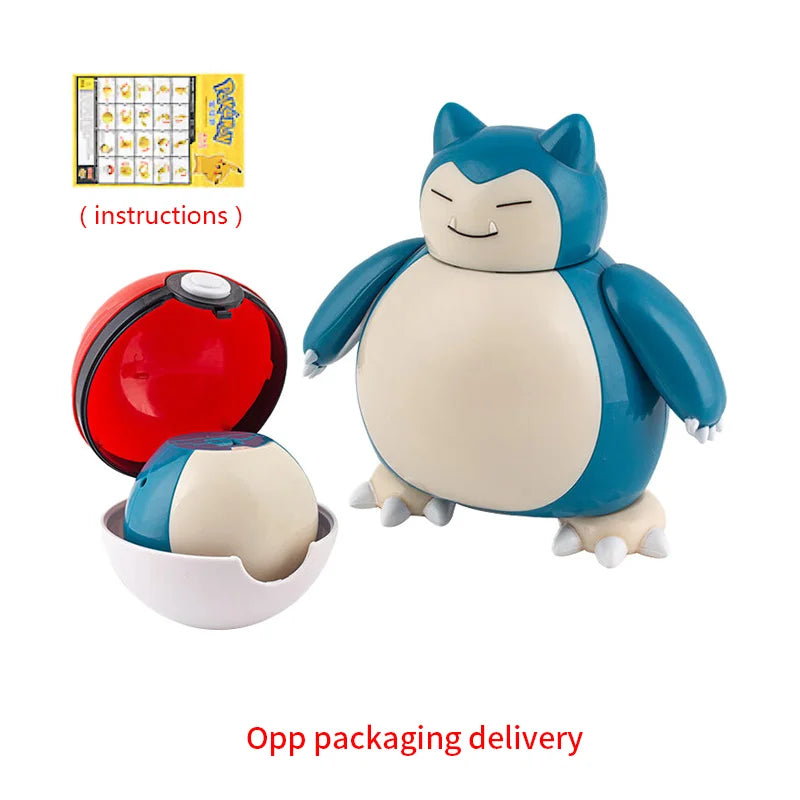 Pokemon Figure Dragonite Gengar Mew Snorlax Lapras Pokeball Elf Ball Deformation Toy Pikachu Monster Educational Doll Kids Gift