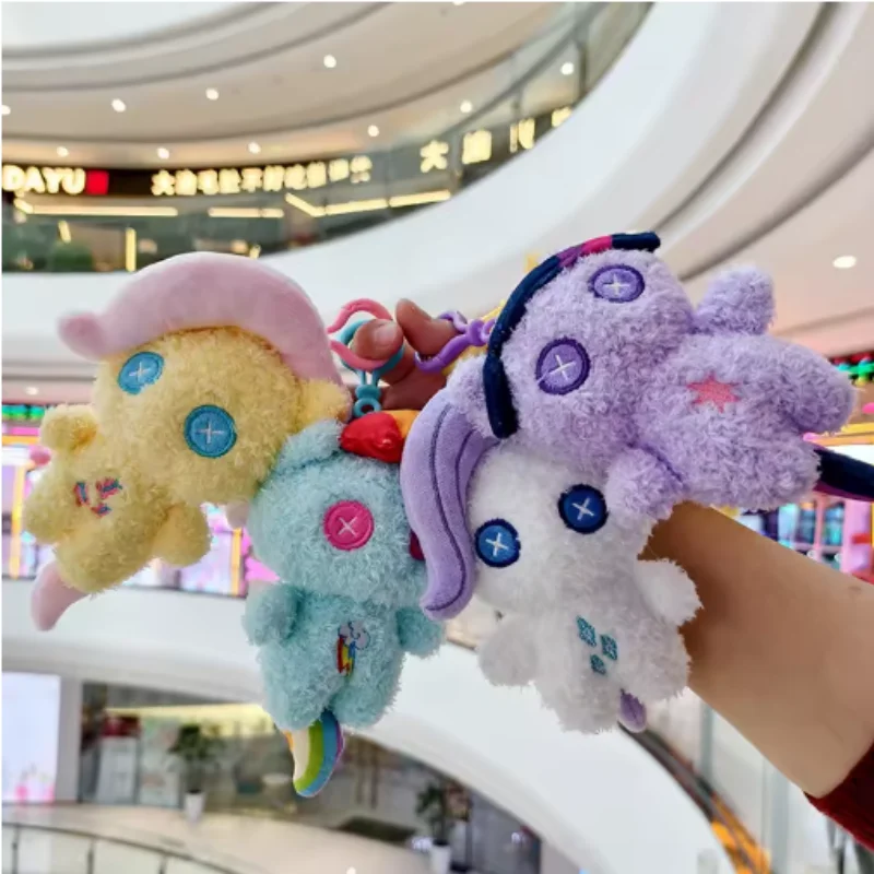 Kawaii My Little Pony Plush Backpack Pendant Keychain Twilight Sparkle Fluttershy Pinkie Pie Cute Bag Decoration Toy Gift