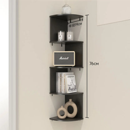 Corner Storage Rack, Moisture-Proof, No-Drill Wall-Mounted Shelf for Bedroom, Wall Corner Bookshelf, Kitchen Triangle Cabinet Storage Rack