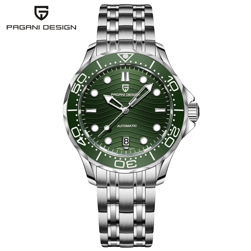 2025 New PAGANI DESIGN Diving Mens Watches Gold Luxury Automatic Watch For Men Mechanical Wristwatches AR Sapphire Ceramic Bezel