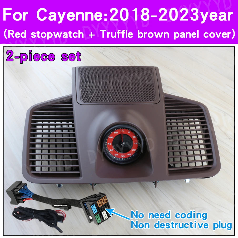 For Porsche Cayenne 9Y0 Stopwatch 2018-2023 Interior Dashboard Central Sportchrono Clock Compass Electronic Meter Accessional