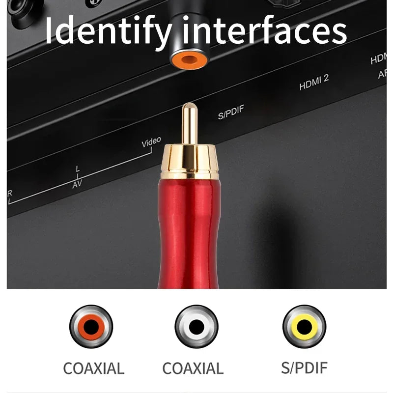 YYAUDIO 6N OFC 75ohm Hifi Digital Coaxial Audio Video Rca Cable Hi-end RCA to RCA Male Subwoofer Audio Cable Speaker Subwoofer