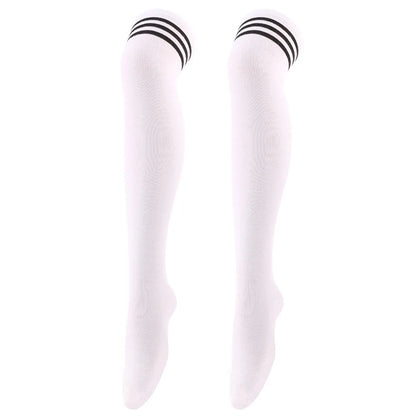 Women Jk Stockings Halloween Party Cosplay Socks Over Knee Thigh Socks Warm Stocking Women Boot Sock Triple Stripe Long Socks