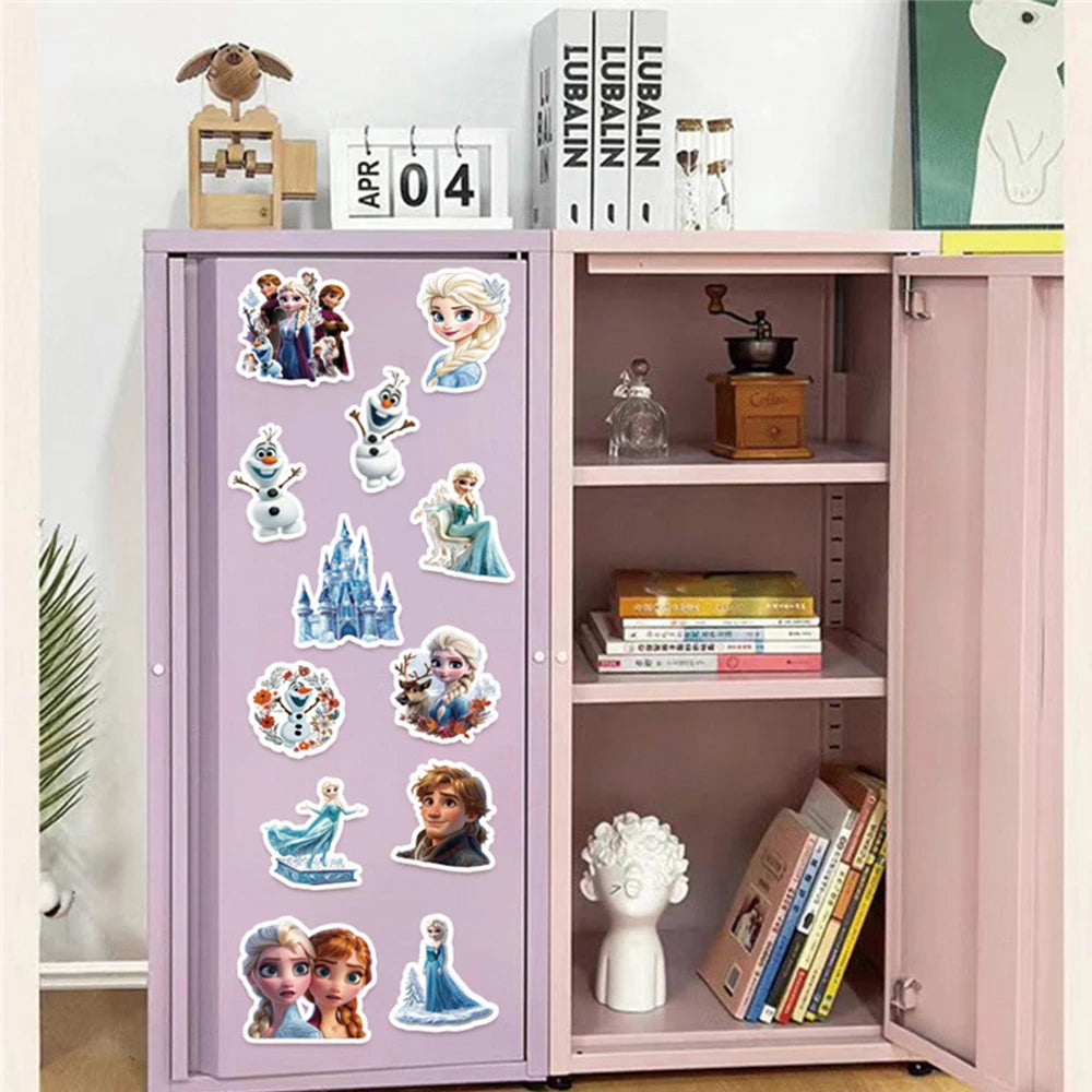 •50pcs Cartoon Elsa Stickers Princess Anna Cute Decal Laptop Phone Fridge Suitcase Diary Scrapbooking Sticker