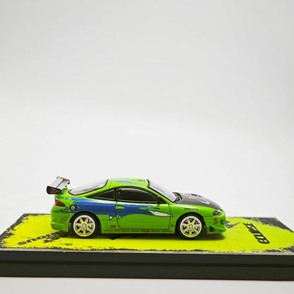 Transcend Model 1:64 Mitsubishi Eclipse Paul Walker Brians Ride Alloy Diecast Model Car Collectible Gift