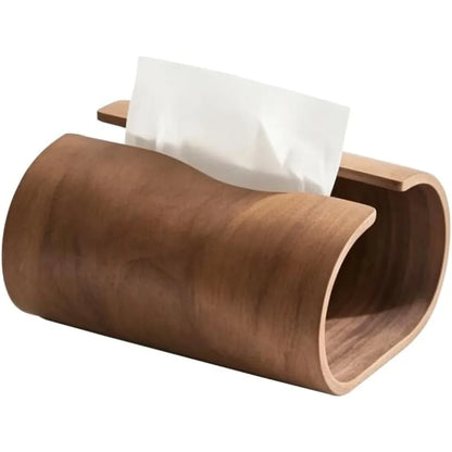 Natural Wood Tissue Box Organizer Napkin Holder Handcrafted Wooden Finish Rustic Fits Standard Tissue Package Farmhouse Decor
