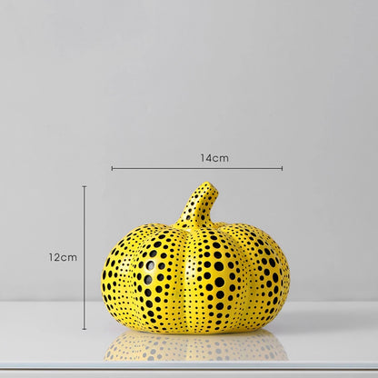 Yellow Wave Point Arts Crafts Funny Animal Owl Pumpkin Bird Statues Ornament Home Room Sculpture Desktop Decoration Figurines