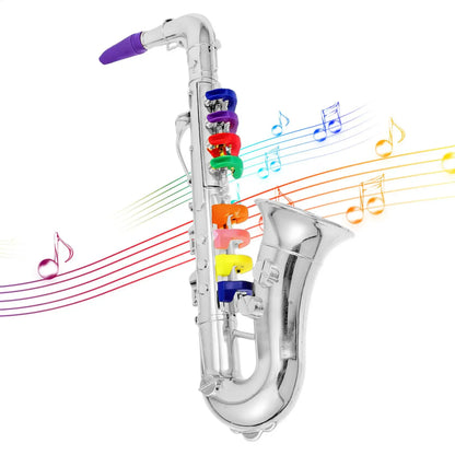Playable Toy Saxophone Kids Musical Instrument Lightweight Educational Sax for Boys Girls Birthday Party School Performance Gift