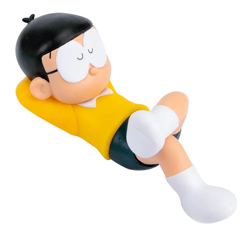 Anime Doraemon Nobita Nobi Sleep Car Decoration Kawaii Action Figure Blue Fat Collectible Model Toy Dolls Birthday Gifts