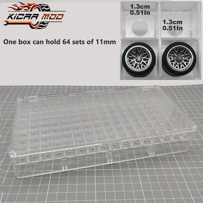 Acrylic Display Storage Box For 1/64 Model Car Wheel Hubs MINIGT Matchbox Tomica Wheels Model Hobby Collection