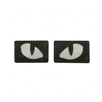 Cat Eyes Glow In Dark Patches Infrared IR Reflective Rubber Appliqued For Hats Helmet Uniform Backpack
