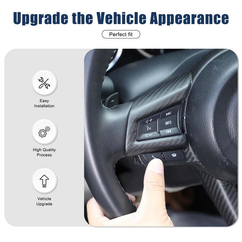 Steering Wheel Key Frame Trim Sticker Steering Wheel Decorative Frame For Fiat Abarth 124 NF 348 348AX Mazda MX-5 ND 2016-2026