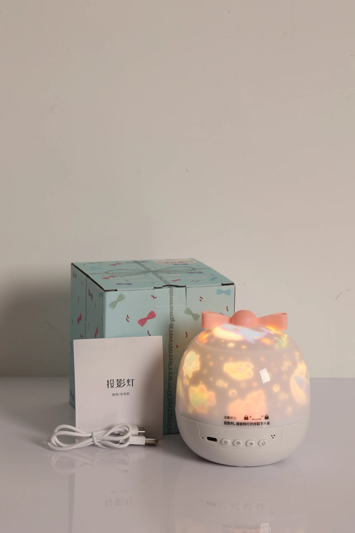 Star Light Projection Rotating Rechargeable Bedroom Ceiling Atmosphere Night Lamp Stars Childrens Birthday Gift with Films Sheet