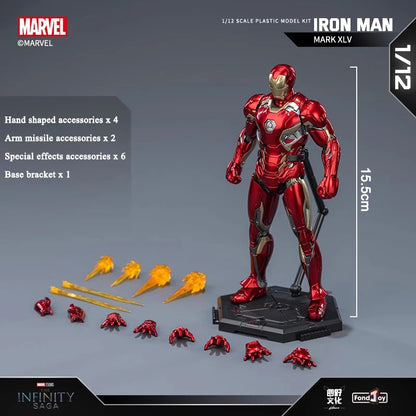 Original Fondjoy Iron Man MK45 Model Kit Infinity Saga Ironman Mark 45 Assembly ABS Joint Movable Kids Toys Boy Birthday Gifts