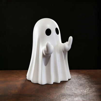 Middle Finger Cute Ghost Statue, Ghosts Small Scary Ghost Figurines, Halloween Home Decorations, Coffee Table Centerpieces Shelf