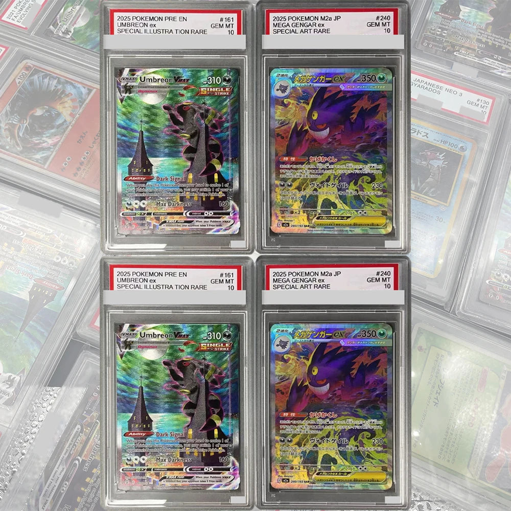 2025 M2a JP #240 MEGA GENGAR Ex DIY Proxy PTCG Graded Collection Card Special Art Rare GEM MT 10 Card Holographic Label Gifts
